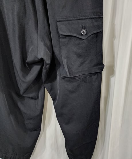 19aw yohji yamamoto pour homme 黒デザインミリタリーパンツ (HC-P89-100)