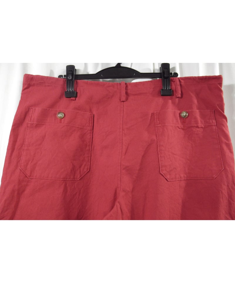 Y's for men yohji yamamoto コットン 赤 ワイドテーパードパンツ（M