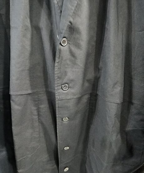 2019ss yohji yamamoto pour homme 黒 切替えシャツジャケット(HH-B95-037)