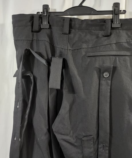 2020ss yohji yamamoto pour homme 黒 デザインパンツ  (HN-P54-100)