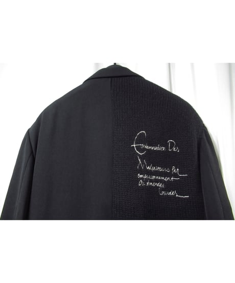 07aw yohji yamamoto pour homme ロゴ メッセージデザイン ニット切り替えジャケット（HX-J35-101）