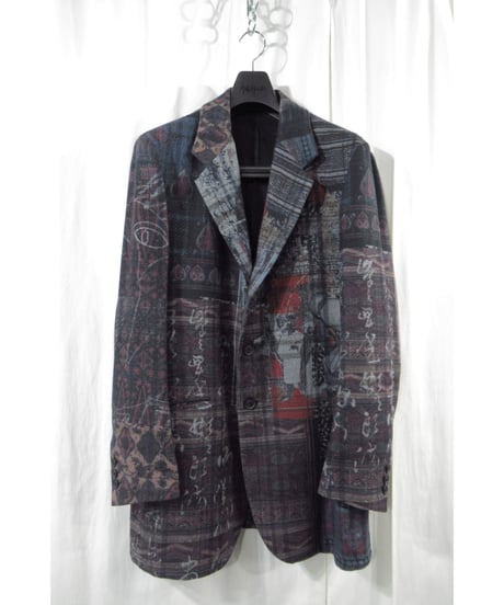 20aw yohji yamamoto pour homme コットン 総柄デザインジャケット（HR-J52-052）