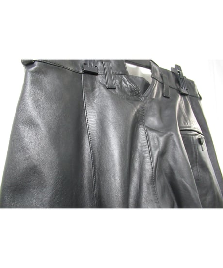 97aw yohji yamamoto pour homme vintage レザー テーパードパンツ（HI-P29-700）