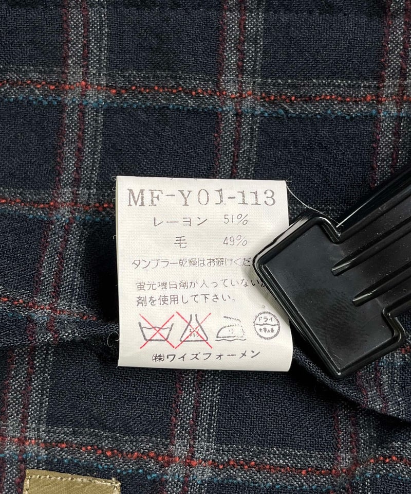 新品未使用！FUKUZO チェック柄ブルゾン M Y's for men yohji yamamoto チェク柄ブルゾン（MF-Y01-113）