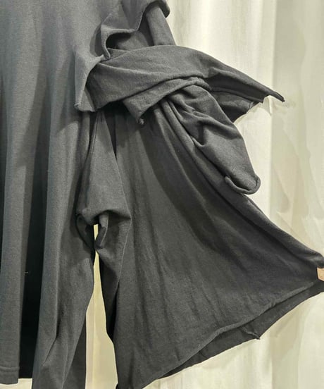 2023SS yohji yamamoto femme フリルスリーブカットソー（FZ-T13-084）