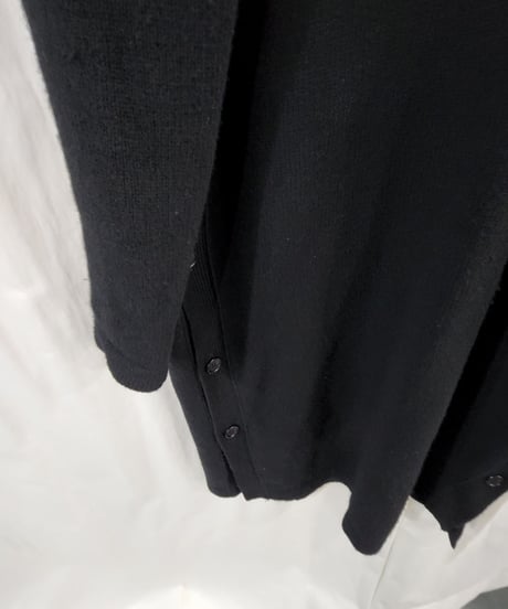 18aw yohji yamamoto pour homme 黒　サイドスリットロングニット （HV-K09-182)