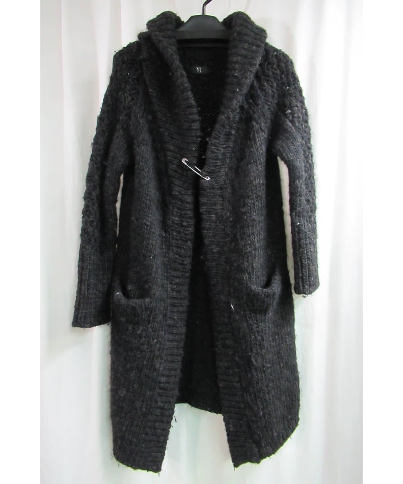 Yohji Yamamoto ブラックローゲージカーディガン Yohji Yamamoto ブラックローゲージカーディガン