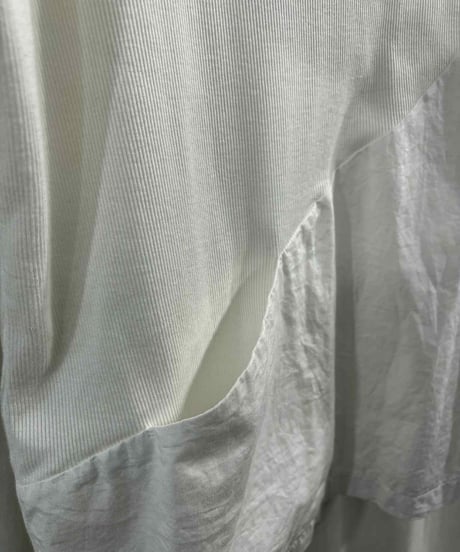 2007SS yohji yamamoto pour homme 切替半袖Tシャツ（HT-T21-844）