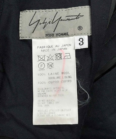 2019SS yohji yamamoto pour homme ファスナーポケットパンツ（HH-P39-100）