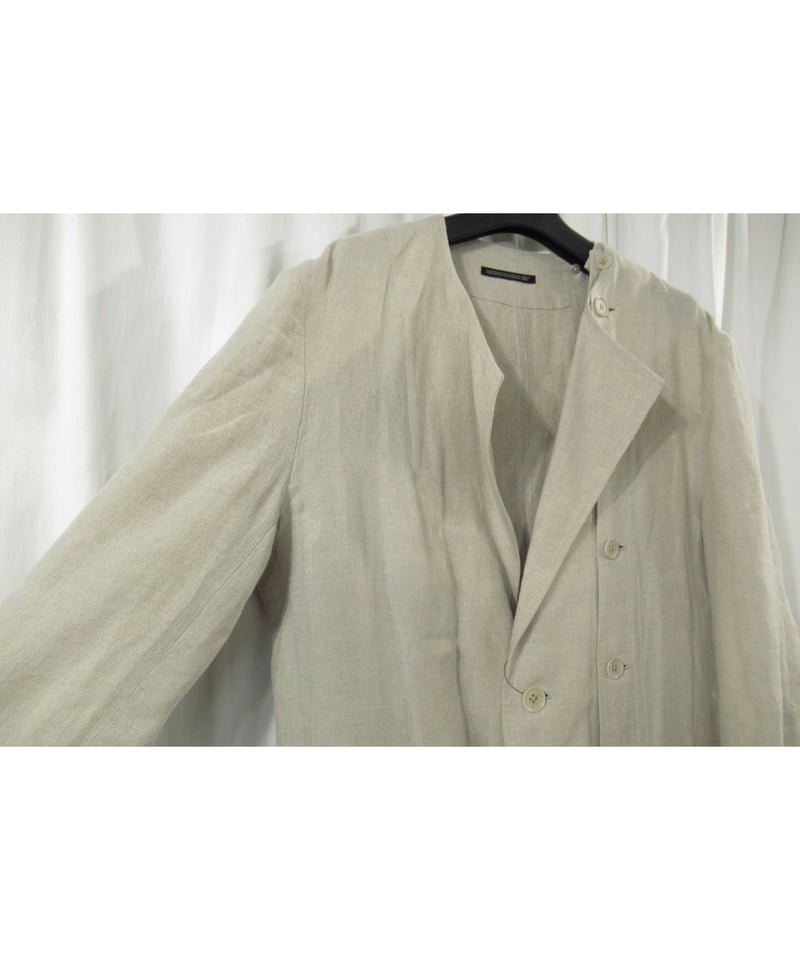 21ss yohji yamamoto pour homme リネン 多釦デザイン ノーカラー