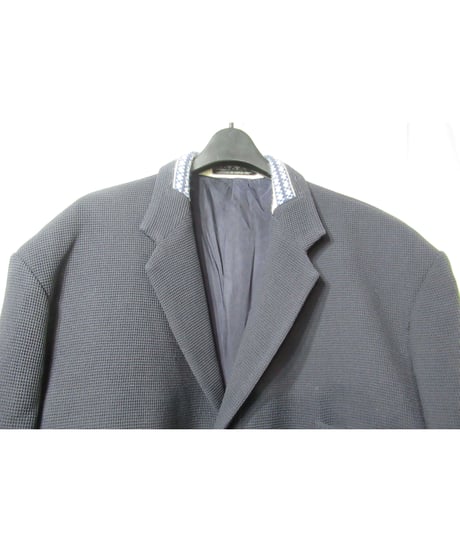 95aw yohji yamamoto pour homme vintage 鹿鳴館期 紺 ニット切替えデザインセットアップ（HE-J29-128）