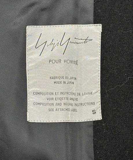 1991AW 6.1THE MEN yohji yamamoto pour homme  ジッパー付きメルトンハーフコート（H-C-251xxx）