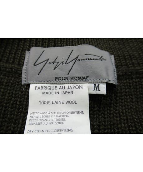 95aw yohji yamamoto pour homme vintage 鹿鳴館期 カーキ ニットベスト（HE-K13-191）