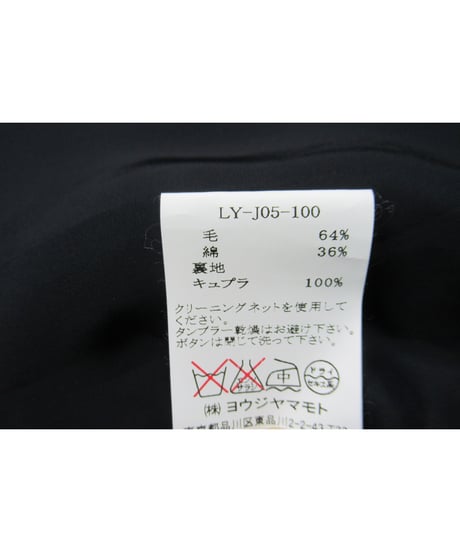 新品 LIMI feu yohjiyamamoto 黒 肩羽付きデザイン黒ジャケット LY-J05-100