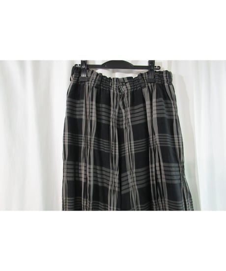 20ss yohji yamamoto +noir チェック ギャザーワイドパンツ NN-P18-233