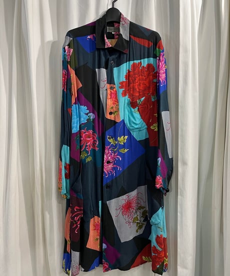 2016SS yohji yamamoto pour homme 花柄ロングシャツ（HO-B58-224）
