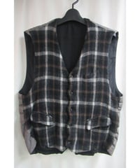 AD1994 COMME des GARCONS HOMME PLUS 縮絨 タータンチェックベスト PV-040020