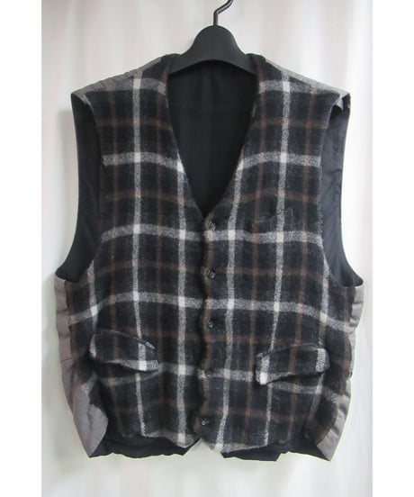 AD1994 COMME des GARCONS HOMME PLUS 縮絨 タータンチェックベスト PV-040020