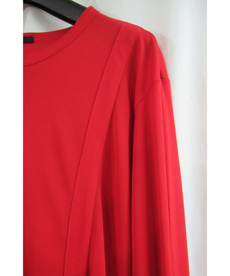 90's Y's yohji yamamoto vintage 赤 タックデザインカットソー YU-T