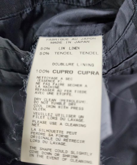 2015ss yohji yamamoto pour homme 黒 ヨウジロゴ入りフロッキージャケット (HO-J40-314)
