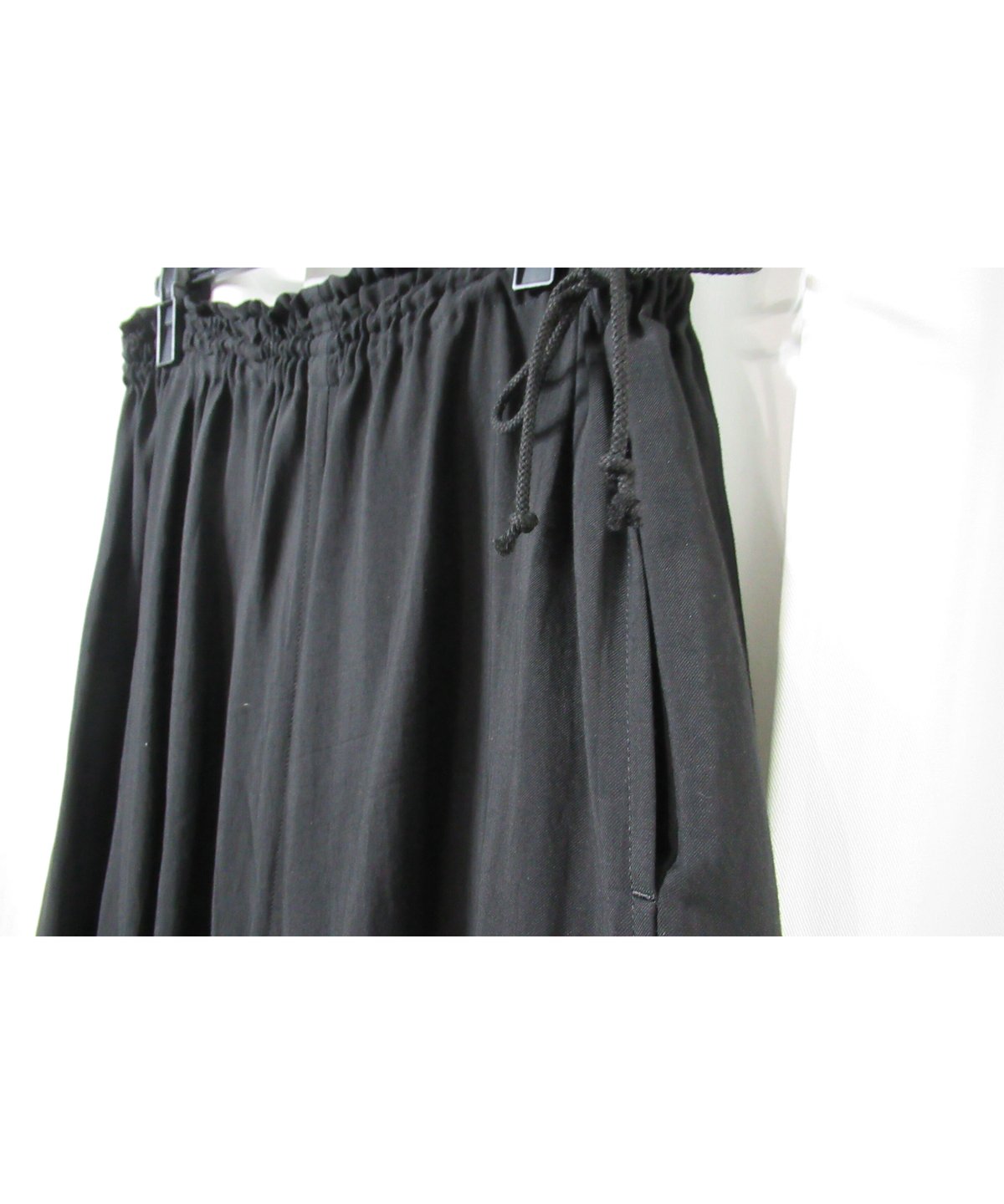 着画あり!! B Yohji Yamamotoウール レイヤード ワイドパンツ Y's yohji yamamoto レイヤードデザイン アシメトリーサルエル