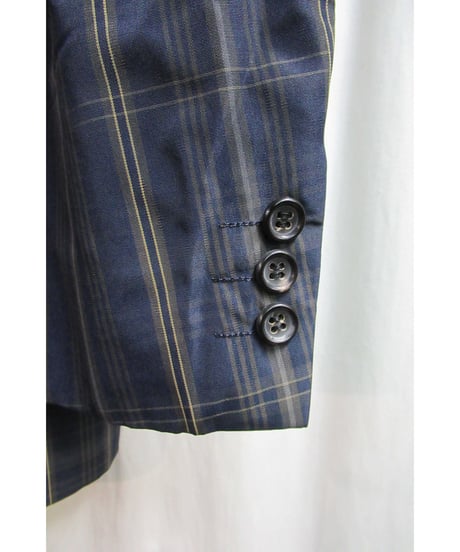1980年代 初期 COMME des GARCONS HOMME PLUS 紺 チェックジャケット PJ-11019M