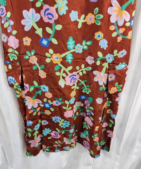 AD1996 COMME des. GARCONS 青山オリジナル  茶色 プリントワンピース (KX-615160)