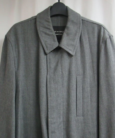 AD1994 COMME des GARCONS HOMME PLUS グレー 縮絨期 切りっぱなしハーフコート PC-040020