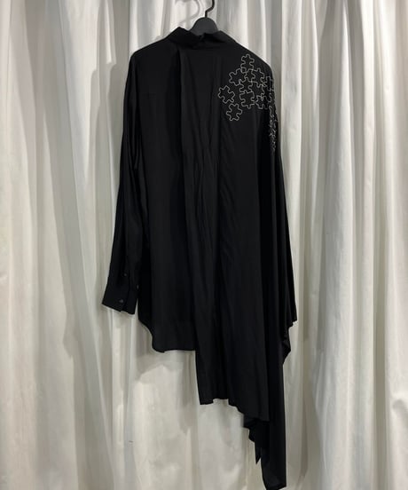 2019AW GroundY yohji yamamoto ワンピースプリントマントブラウス（GC-B21-202）