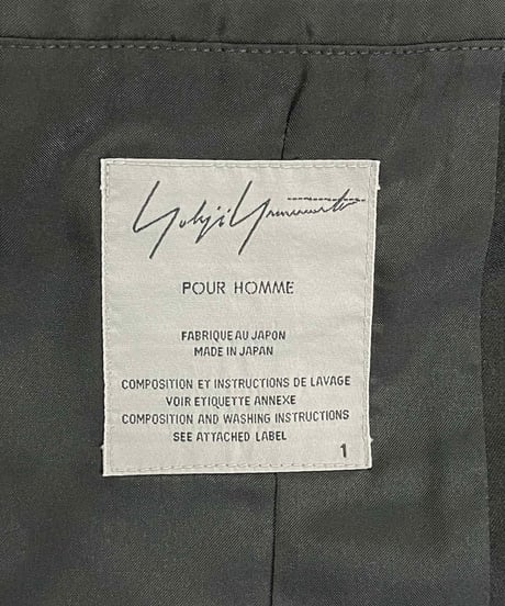 2007SS yohji yamamoto pour homme ギャザー 3釦ジャケット（HT-J27-100）