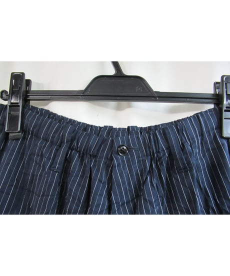 16ss yohji yamamoto pour homme 紺 ストライプシワ加工 サルエルワイドパンツ HO-P78-902