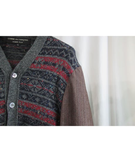 AD1996 COMME des GARCONS HOMME PLUS 袖切替えデザインニットカーディガン PJ-04065L