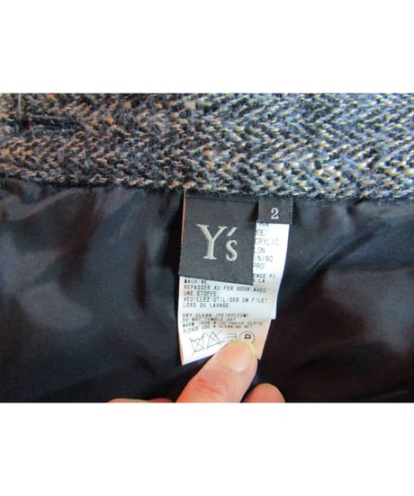 Y's yohji yamamoto ツイード アシメトリーデザインフレアスカート YU-S16-143