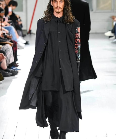 美品 2020SS yohji yamamoto pour homme 左裾プリーツロングジャケット（HN-J47-811）