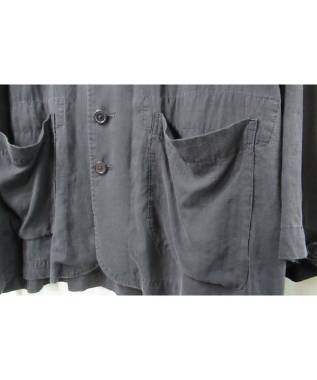 20ss yohji yamamoto pour homme パチポケットデザイン スタンドカラーブラウス（HN-B44-222）