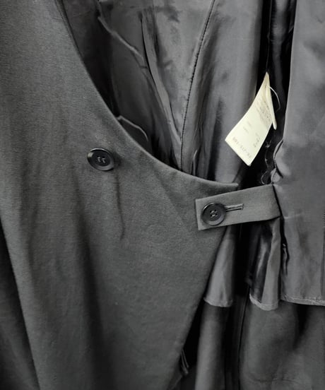 2017aw yohji yamamoto femme 黒 アシンメトリーロングジャケット （FK-J15-100）