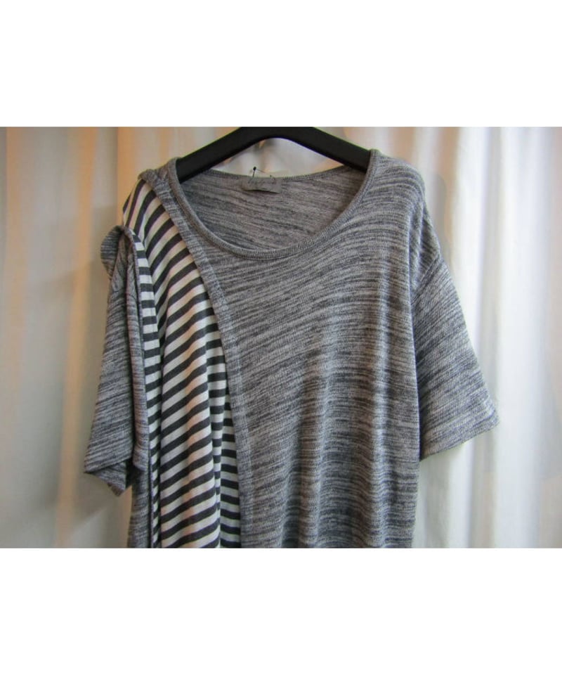 15ss yohji yamamoto pour homme ボーダー切り替えデザインニット 