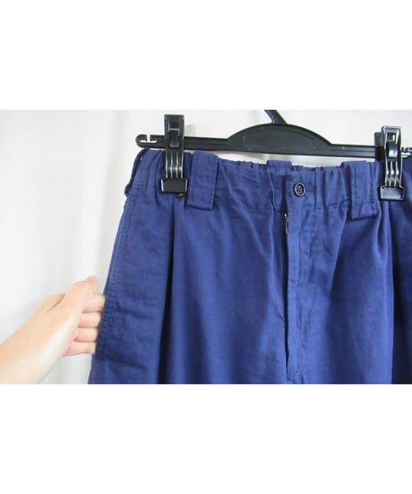 14ss yohji yamamoto pour homme 紺 ゴムシャーリングコットンパンツ HG-P77-048