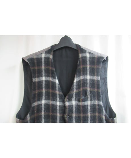 AD1994 COMME des GARCONS HOMME PLUS 縮絨 タータンチェックベスト PV-040020