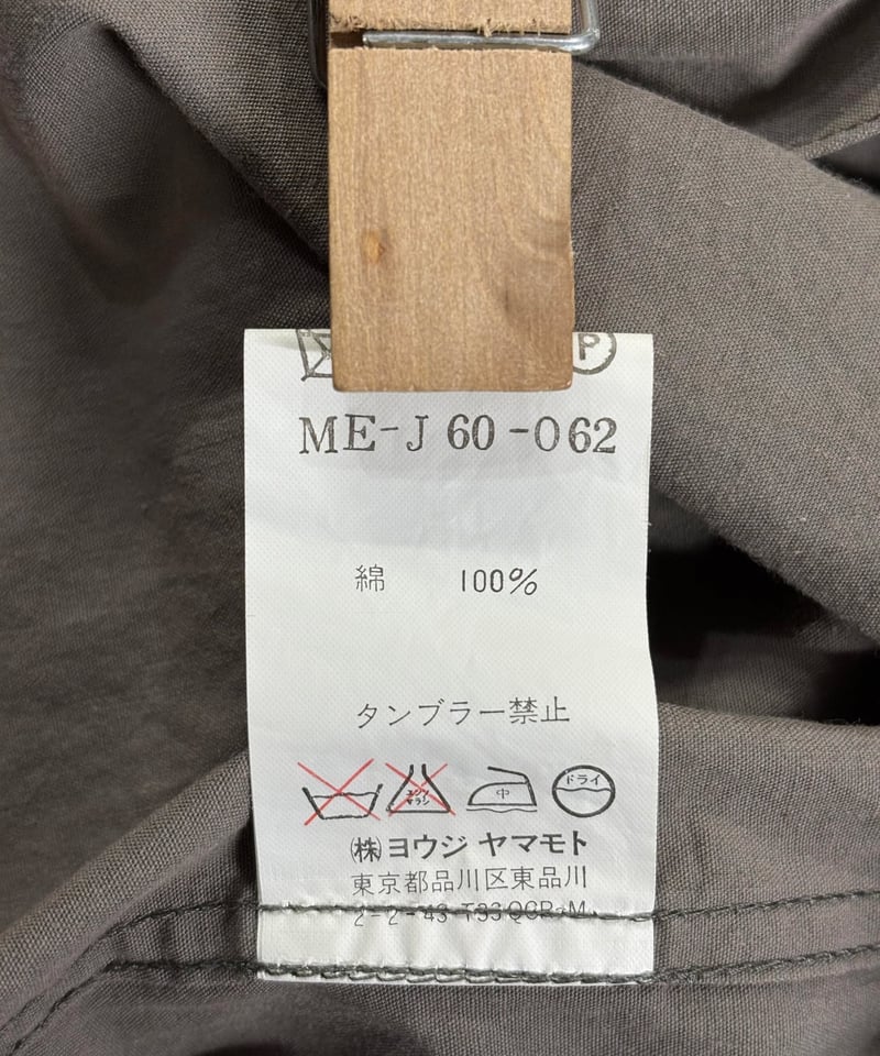赤タグ Y's for men yohji yamamoto チャイナ釦デザインブラウス