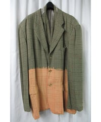 激レア AD1993 COMME des GARCONS HOMME PLUS 脱色 グレンチェック ベスト付きジャケット PJ-04022M