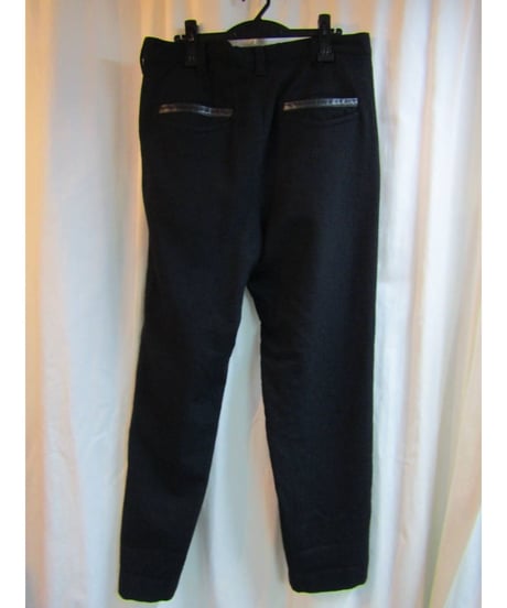 レア SAMPLE 08aw yohji yamamoto pour homme レザー切替テーパードパンツ HE-P02-105