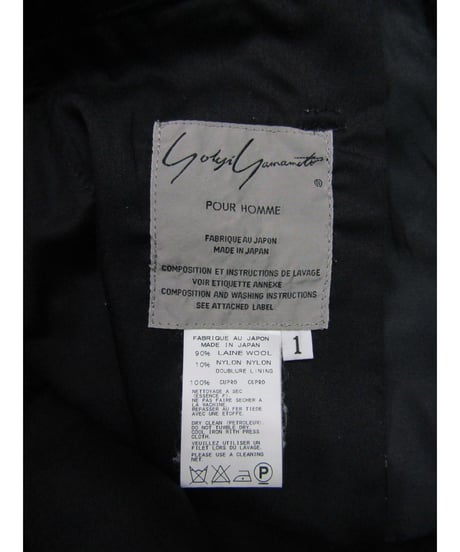 16aw yohji yamamoto POUR HOMME REPLICA  ファスナーホールデザインパンツ HR-P68-144