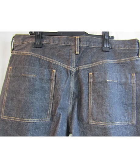 yohji yamamoto POUR HOMME 裾ポケットデザインブラックデニムパンツ HJ-P47-008