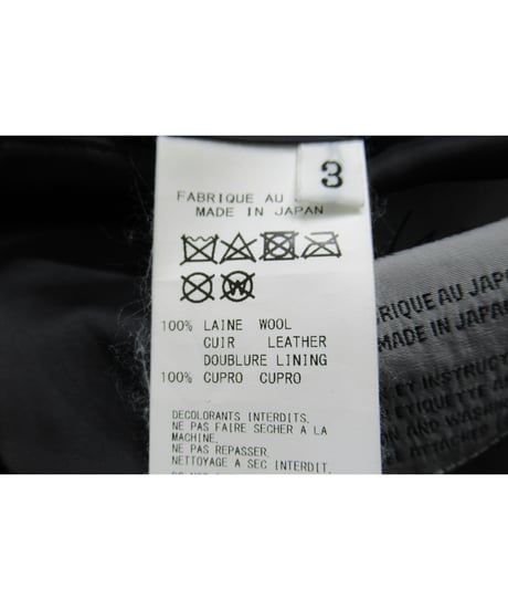 19ss yohji yamamoto pour homme バックレザー切り替えデザインベスト（HH-V11-806）