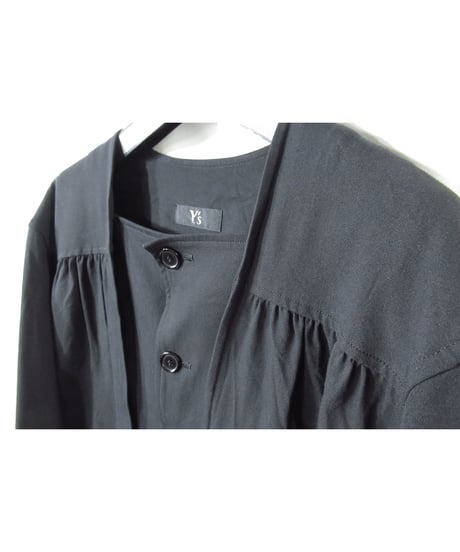 90’s Y’s yohji yamamoto vintage ノーカラー デザインショートジャケット（YQ-J02-103）