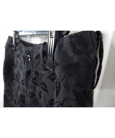 2007SS タグ付き yohji yamamoto +noir シルク ジャガードパンツ（NT-P02-409）