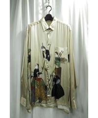 激レア 95aw yohji yamamoto pour homme vintage オリジナル 鹿鳴館 プリントブラウス（HE-B02-820）