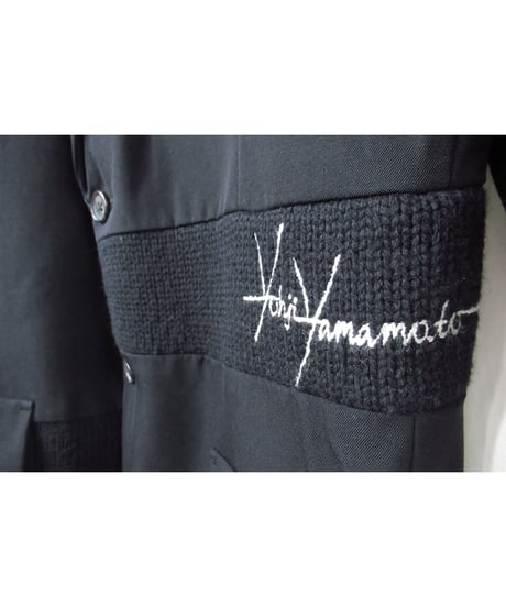 07aw yohji yamamoto pour homme ロゴ メッセージデザイン ニット切り替えジャケット（HX-J35-101）