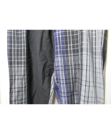 21ss yohji yamamoto pour homme 麻 チェック アシトメリーデザインパンツ（HD-P63-831）